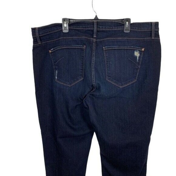 James Jeans Dark Wash Distressed Denim Cropped Jeans Plus Size 20 Made In USA - Picture 4 of 7